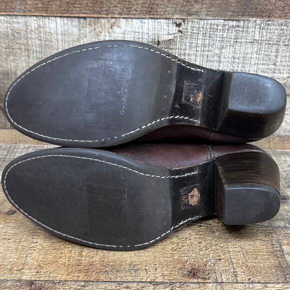 Frye Jackie Gore Booties Ankle Boots Brown Leather Size 6.5 - Picture 11 of 11